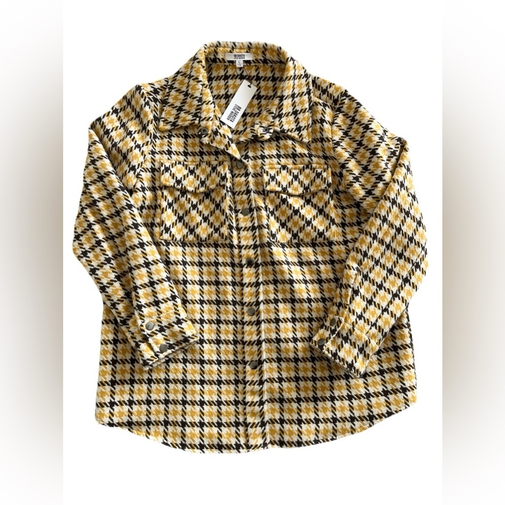 BB Dakota by Steve Madden Wool Yellow and Black Houndstooth Jacket - Picture 1 of 4